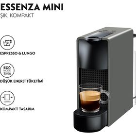 Nespresso Essenza Mini C35 Grey Bundle Kahve Makinesi