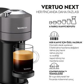 Nespresso Vertuo Next D Koyu Gri Kapsül Kahve Makinesi