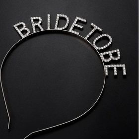 Nessi World 16x17 cm Gümüş Kaplama Kristal Taşlı Bride To Be Gelin Tacı