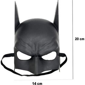 Nessi World 20x14 cm Siyah Renk Çocuk Boy Arkadan Lastikli Batman Maskesi