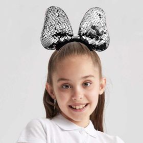 Nessi World 20x16 cm Fuşya Gümüş Renk Değiştiren Pullu Payetli Fiyonk Parti Tacı