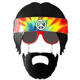 Nessi World 26x18 cm Siyah Saçlı Bandana Tasarımlı Hippi Parti Gözlüğü