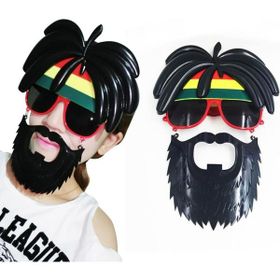 Nessi World 27x18 cm Rasta Peruklu Rasta Sakallı Bob Marley Bıyıklı Parti Gözlüğü