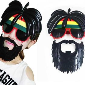 Nessi World 27x18 cm Rasta Peruklu Rasta Sakallı Bob Marley Bıyıklı Parti Gözlüğü