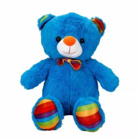 Nessi World 30 cm Oturan Kurdeleli Renkli Peluş Ayı
