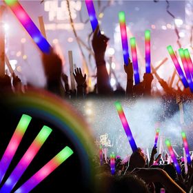 Nessi World 46 cm Led Işıklı Rengarenk Sünger Parti Çubuk Işıklı Kauçuk Sopa