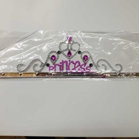 Nessi World 60 cm Gümüş Renk Prenses Yazılı Parti Tacı