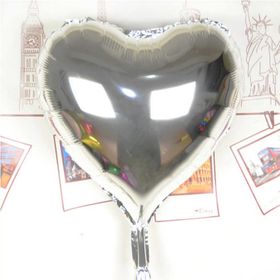 Nessi World 80 cm 32 inç Kalp Uçan Gümüş Folyo Balon