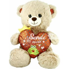 Nessi World PJH2323 Love You 30 cm Peluş Kalpli Ayı