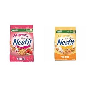 Nestle 400 gr Nesfit Kırmızı Meyveli Tam Tahıl ve Pirinç Gevreği + 400 gr Nesfit Ballı ve Bademli Tam Tahıl ve Pirinç Gevreği