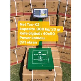 Net Terazi TCS-K2 Net 20 gr - 300 kg Sipersiz Net Ölçüsü 40x50 cm Manav Terazisi