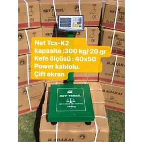 Net Terazi TCS-K2 Net 20 gr - 300 kg Sipersiz Net Ölçüsü 40x50 cm Manav Terazisi