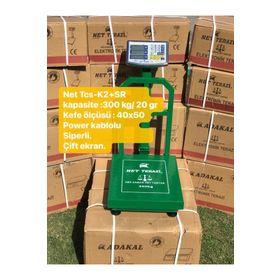 Net Terazi TCS-K2-SR Net 20 gr - 300 kg Siperli Hassasiyetli Kafe Ölçüsü 40x50 cm Manav Terazisi
