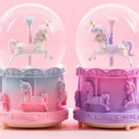 Netavantaj Unicorn Atlı Karınca Işıklı Müzikli Orta Boy Kar Küresi
