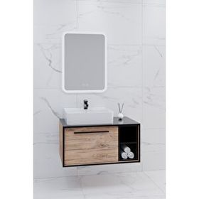 Netdeko Energy 90 cm Beyaz Lavabolu Banyo Dolabı Takımı ve Boy Dolabı