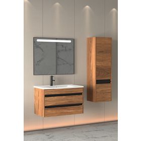 Netdeko Levante 85 cm Beyaz Lavabolu Banyo Dolabı Dahil