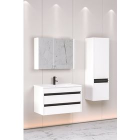 Netdeko Levante 85 cm Beyaz Lavabolu Banyo Dolabı Dahil