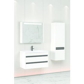Netdeko Levante 85 cm Beyaz Lavabolu Banyo Dolabı Dahil