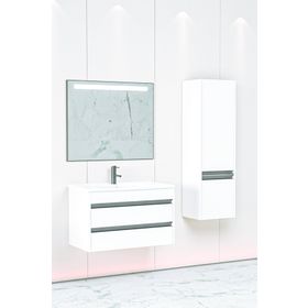 Netdeko Levante 85 cm Beyaz Lavabolu Banyo Dolabı Dahil
