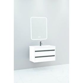 Netdeko Levante 85 cm Boy Dolap Hariç Beyaz Lavabolu Banyo Dolabı
