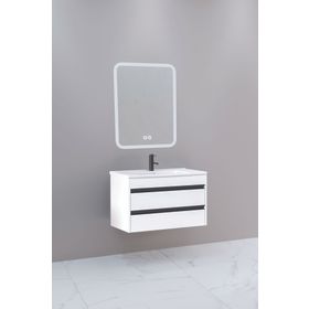 Netdeko Levante 85 cm Boy Dolap Hariç Beyaz Lavabolu Banyo Dolabı