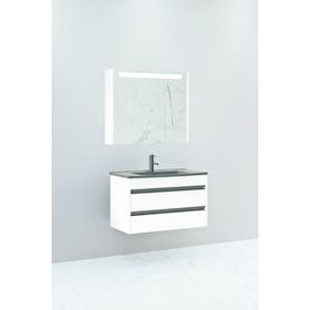 Netdeko Levante 85 cm Siyah Lavabolu Boy Dolap Hariç Banyo Dolabı