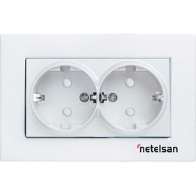 Netelsan Byobu İkili Topraklı Priz Çerçevesiz