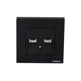 Netelsan Byobu Siyah Cat3-Cat6 Çerçeveli Data-Nümeris Telefon Priz