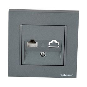 Netelsan Cat3 Byobu Füme Telefon Nümeris Priz Çerçeveli