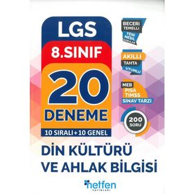 Netfen Yayınları 8. Sınıf Din Kültürü Ve Ahlak Bilgisi 20'li Deneme