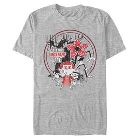 Netflix Stranger Chibi Things Organic Short Sleeve Melange Grau Uniseks T-shirt