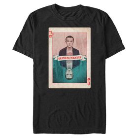 Netflix Stranger Things-Eleven Card Organic Short Sleeve Schwarz Unisex T-shirt