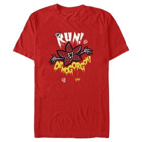 Netflix Stranger Things Run Away Organic Short Sleeve Rot Unisex T-shirt