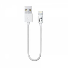 Nettech NT-26 Beyaz 20 cm Plastik Lightning Şarj ve Data Kablosu