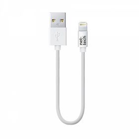 Nettech NT-26 Beyaz 20 cm Plastik Lightning Şarj ve Data Kablosu