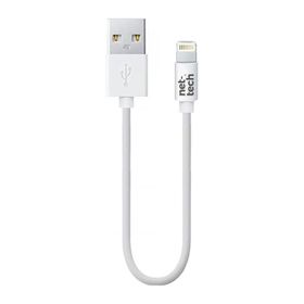 Nettech NT-26 Beyaz 20 cm Plastik Lightning Şarj ve Data Kablosu