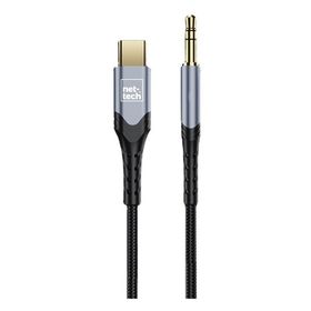 Nettech NT-AC02 1 mt Siyah Jack to Type-C AUX Kablo