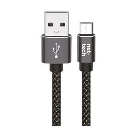 Nettech NT-DC02 300 cm Siyah İp Örgü Micro Şarj ve Data Kablosu