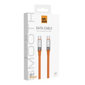 Nettech NT-DC29 60 W Plastik 100 cm Turuncu Type-C to Type-C Şarj ve Data Kablosu