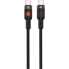 Nettech NT-DC32 60 W Plastik 100 cm Gri Type-C to Type-C Şarj ve Data Kablosu