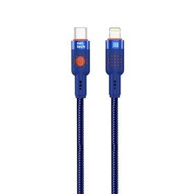 Nettech NT-DC33 30 W Plastik 100 cm Mavi Type-C to Lightning Şarj ve Data Kablosu