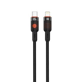 Nettech NT-DC33 30 W Plastik 100 cm Siyah Type-C to Lightning Şarj ve Data Kablosu