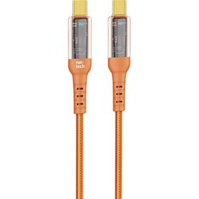 Nettech NT-DC36 60 W Plastik 100 cm Turuncu Type-C to Type-C Şarj ve Data Kablosu