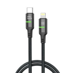 Nettech NT-DC39 30 W Plastik 100 cm Siyah Type-C to Lightning Şarj ve Data Kablosu