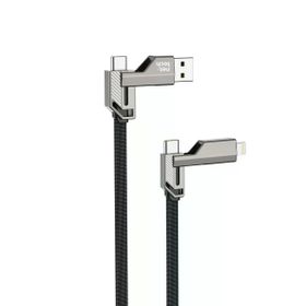Nettech NT-DC43 Plastik 100 cm Siyah Type-C to Type-C + Lightning Şarj ve Data Kablosu