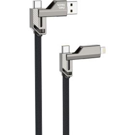 Nettech NT-DC43 Plastik 100 cm Siyah Type-C to Type-C + Lightning Şarj ve Data Kablosu