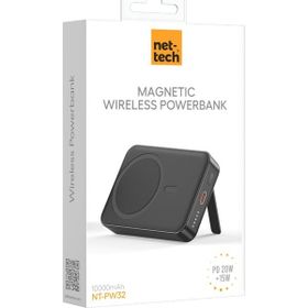 Nettech NT-PW32 15W + 20W PD 10000 mAh Siyah Mag Safe Powerbank