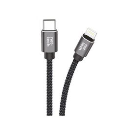 Nettech PD 20W 300 cm Siyah Type-C to Lightning İp Örgü Şarj ve Data Kablosu