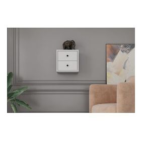 Nettrends DVR-1006-Ç Beyaz 33 cm Çekmeceli Duvar Rafı