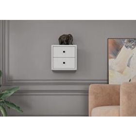 Nettrends DVR-1006-Ç Beyaz 33 cm Çekmeceli Duvar Rafı